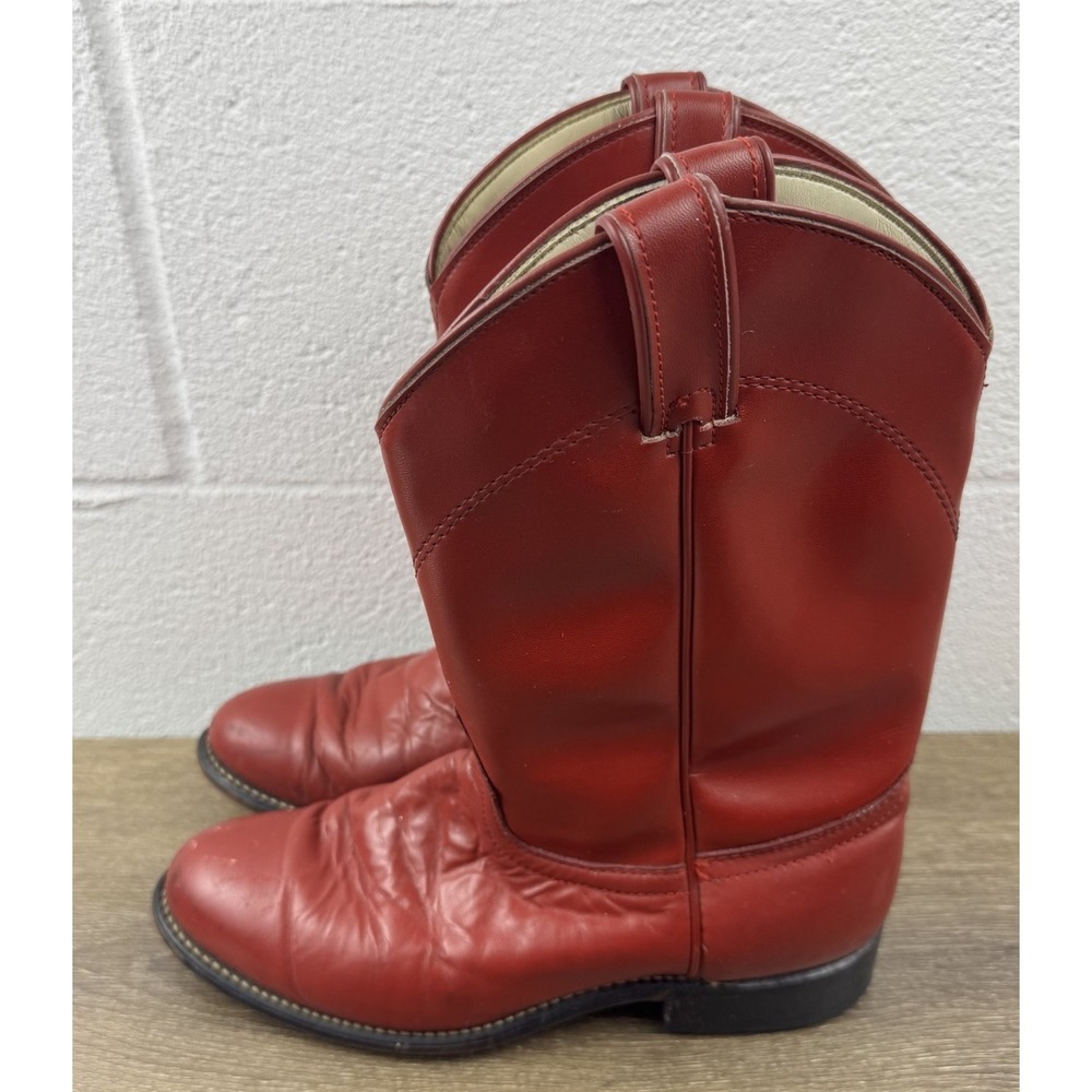 Vintage Laredo Red Leather Cowboy Cowgirl Boots Womens 8.5 M Boho Festival work